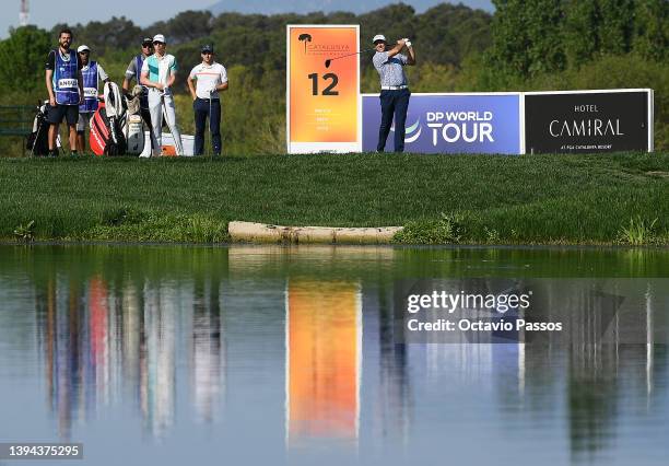 Darren Fichardt of South Africa tees off on the 12th hole during Day Two of the Catalunya Championship at Stadium Course, PGA Catalunya Golf and...