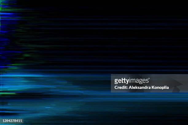 motion glitch interlaced multicolored distorted textured futuristic background - problem stock pictures, royalty-free photos & images