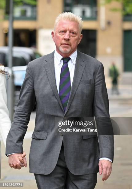 Boris Becker appears at Southwark Crown Court on April 29, 2022 in London, England. Six-time Grand Slam Tennis Champion Boris Becker is sentenced...