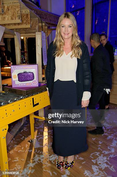 Designer Anya Hindmarch attends her Autumn/Winter 2012 presentation during London Fashion Week at the West Room in Burlington Gardens on February 21,...