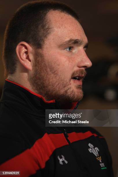 Ken Owens during the Wales rugby press conference at Vale Resort on February 21, 2012 in Cardiff, Wales.