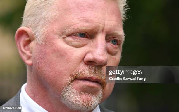 Boris Becker appears at Southwark Crown Court on April 29, 2022 in London, England. Six-time Grand Slam Tennis Champion Boris Becker is sentenced...