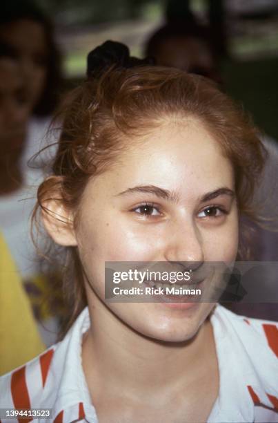 Portrait of the world's youngest chess Grand Master Judith Polgar during a chessathon against the chess team of Harlem.