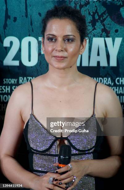 Kangana Ranaut attends the trailer launch of movie 'DHAAKAD' on April 29, 2022 in Mumbai, India