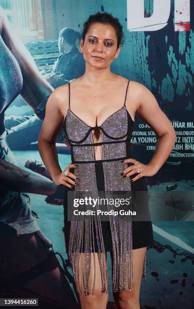 Kangana Ranaut attends the trailer launch of movie 'DHAAKAD' on April 29, 2022 in Mumbai, India