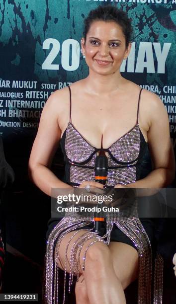 Kangana Ranaut attends the trailer launch of movie 'DHAAKAD' on April 29, 2022 in Mumbai, India