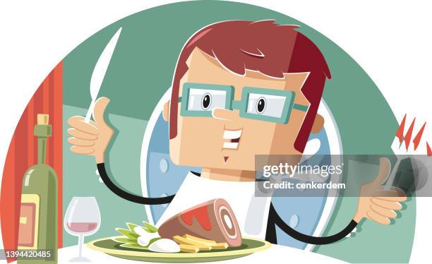 eater - table manners stock illustrations