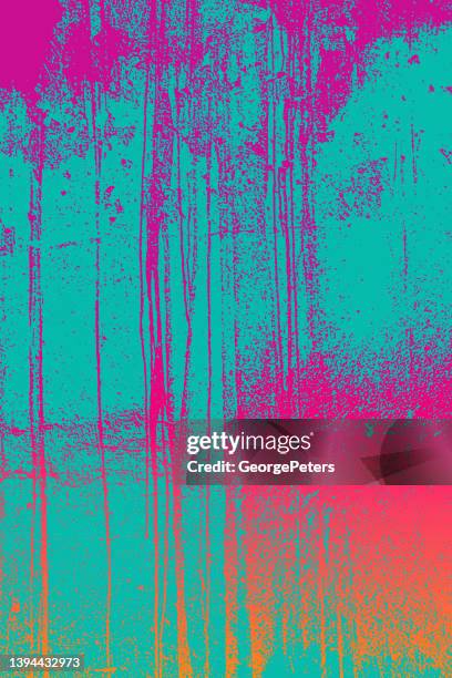 distressed, textured and stained wall background - pink paint stock illustrations