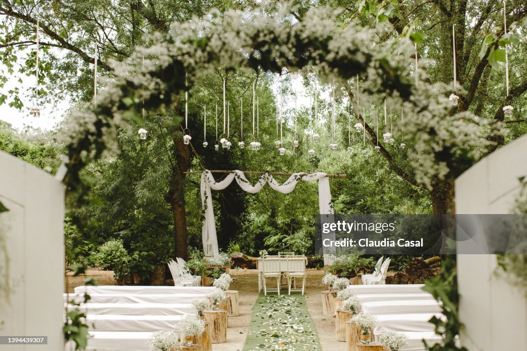Rustic wedding ceremony venue