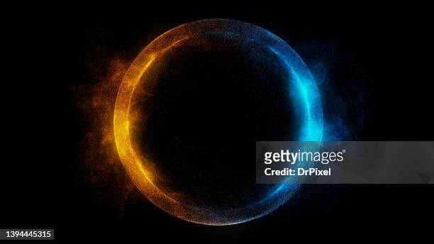 glowing futuristic plasma circle / globe - gold circle 個照片及圖片檔