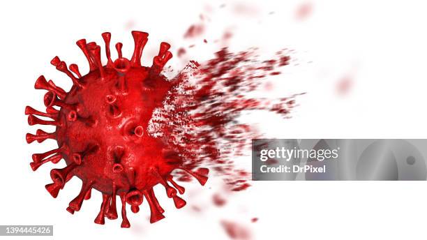 destroying coronavirus covid19 virus cell. vaccine for covid19 concept - fighting covid stock pictures, royalty-free photos & images