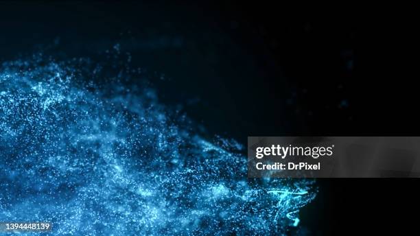 blue sparkles over dark background - liquid galaxy stock pictures, royalty-free photos & images