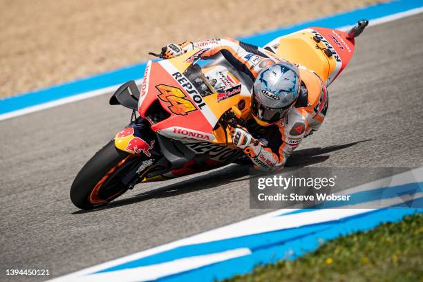 Pol Espargaro of Spain and Repsol Honda Team rides during the free practice session of the MotoGP Gran Premio Red Bull de España at Circuito de Jerez...