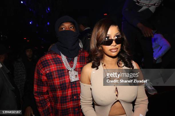 Offset and Cardi B celebrate at Doux on April 28, 2022 in New York City.