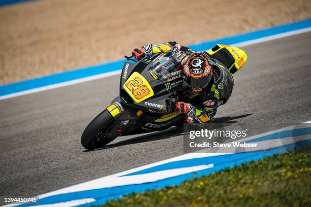 Moto2 rider Niccolò Antonelli of Italy and Mooney VR46 Racing Team rides during the free practice session of the MotoGP Gran Premio Red Bull de...