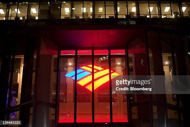 The Bank of America Corp. Logo is seen in Charlotte, North Carolina, U.S., on Friday, Feb. 17, 2012. North Carolina-based Bank of America Corp., the...