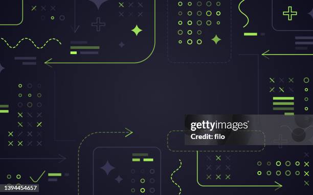 illustrazioni stock, clip art, cartoni animati e icone di tendenza di tech trends pianificazione futuristica drafting drawing board background abstract - interfaccia utente grafica