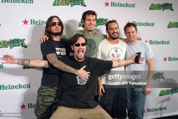 August 20: MANDATORY CREDIT Bill Tompkins/Getty Images 311 backstage at the Amsterjam Music Festival August 20, 2005 on Randall's Island.