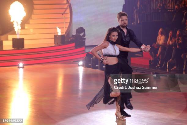 Bastian Bielendorfer and Ekaterina Leonov perform on stage during the 9th show of the 15th season of the television competition show "Let's Dance" at...