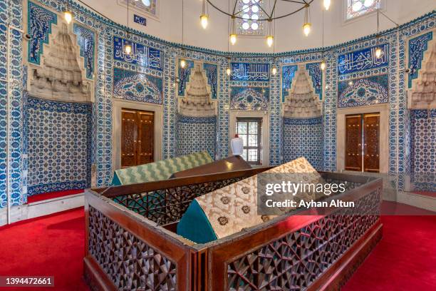 the mausoleum of hurrem sultan(roxelana) at suleymaniye mosque complex in fatih district of istanbul, turkey - hurrem sultan stock pictures, royalty-free photos & images