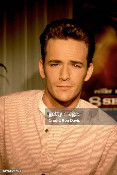 American actor Luke Perry , poses for a portrait during an interview for "8 Seconds" circa 1994 in Los Angeles, California.