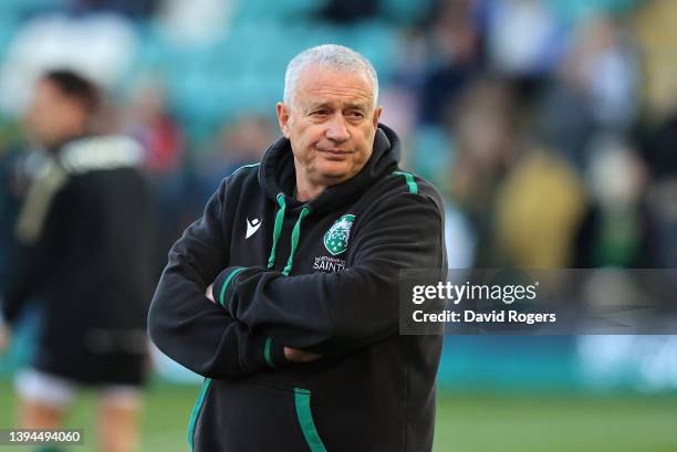 Chris Boyd, the Northampton Saints director of rugby looks on during the Gallagher Premiership Rugby match between Northampton Saints and Harlequins...