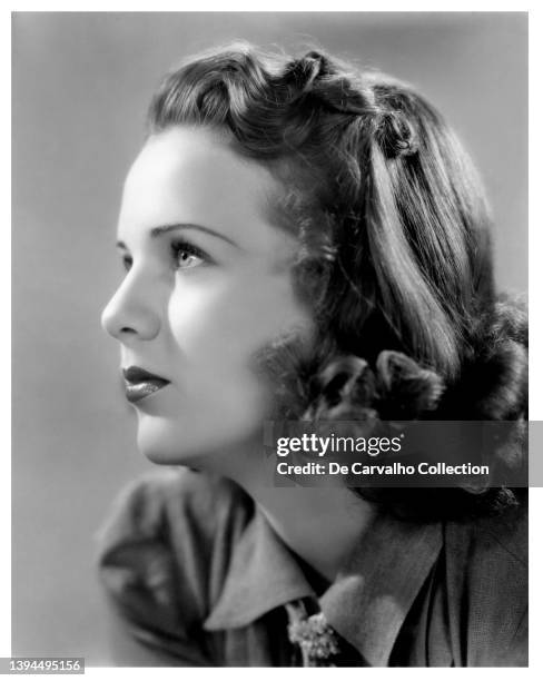 Canadian Actress and Singer Deanna Durbin in a publicity shot from her early Hollywood years at the end of the 1930’s, United States.