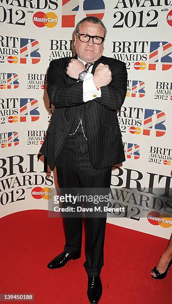Ray Winstone arrives at the BRIT Awards 2012 at O2 Arena on February 21, 2012 in London, England.