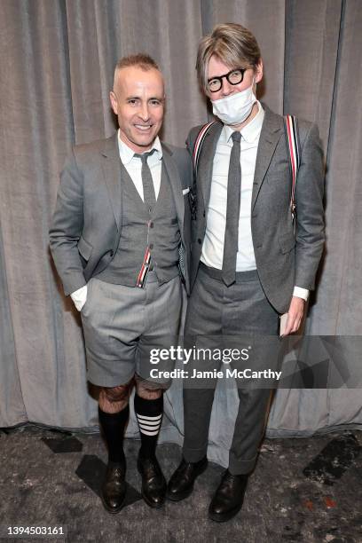 Thom Browne and Andrew Bolton attend the Thom Browne Fall 2022 runway show on April 29, 2022 in New York City.