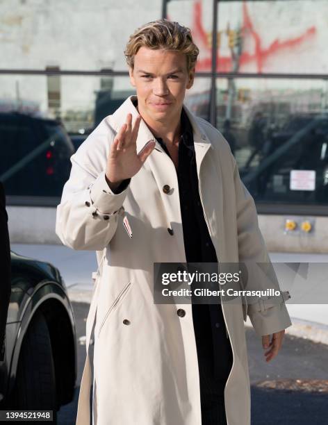 Actor Will Poulter is seen arriving to Thom Browne Fall 2022 runway show at Javits Center on April 29, 2022 in New York City.