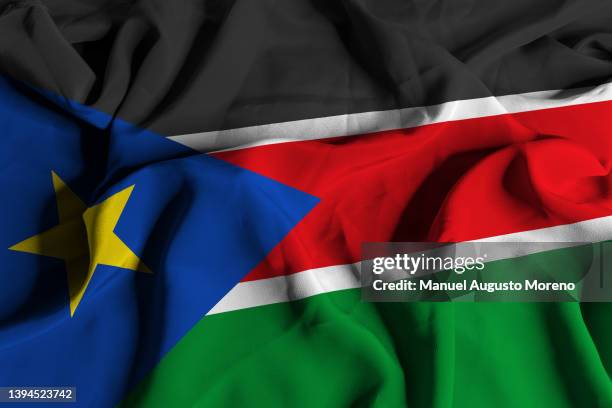 flag of south sudan - sudan meridionale foto e immagini stock