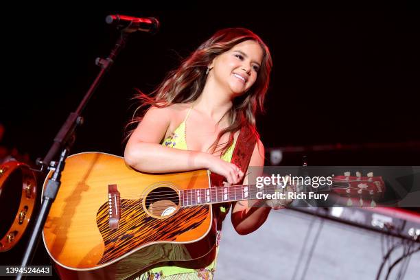 Maren Morris performs onstage during Day 1 of the 2022 Stagecoach Festival at the Empire Polo Field on April 29, 2022 in Indio, California.