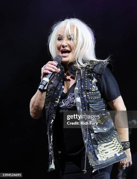 Tanya Tucker performs onstage during Day 1 of the 2022 Stagecoach Festival at the Empire Polo Field on April 29, 2022 in Indio, California.