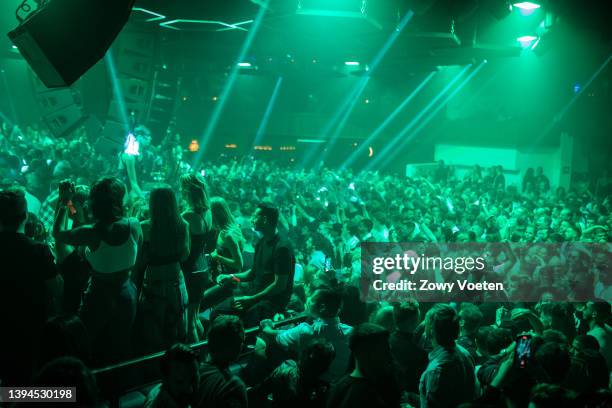 Full dance floor at the opening of the Pacha Ibiza nightclub, with a capacity of 3900 people on April 30, 2022 in Ibiza, Spain. The Spanish...