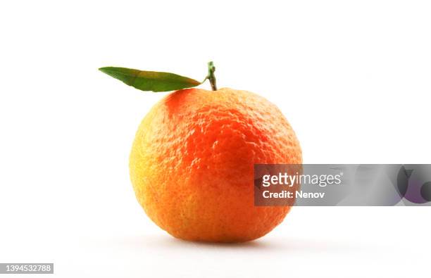 tangerine on a white background - orange stock pictures, royalty-free photos & images