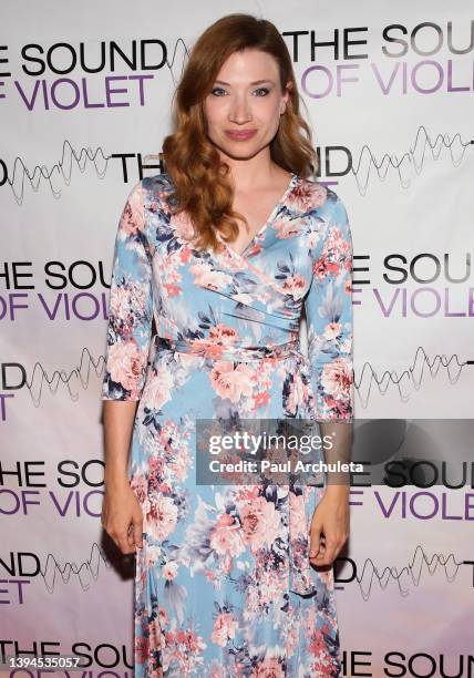 Actress Amanda Jaros attends the Los Angeles premiere of "The Sound Of Violet" at Regal Sherman Oaks Galleria on April 29, 2022 in Sherman Oaks,...