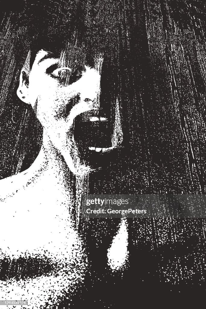 Monstre de femme effrayante criant