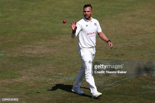 Dane Paterson of Nottinghamshire bowls during the LV= Insurance County Championship match between Nottinghamshire and Worcestershire at Trent Bridge...