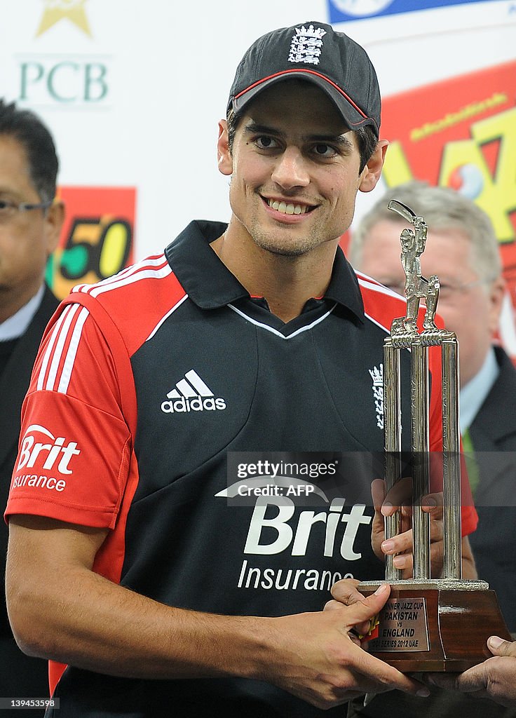 England's captain Alastair Cook gestures