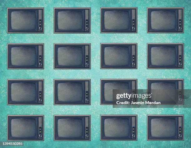 old retro analog television sets - retro television stock pictures, royalty-free photos & images