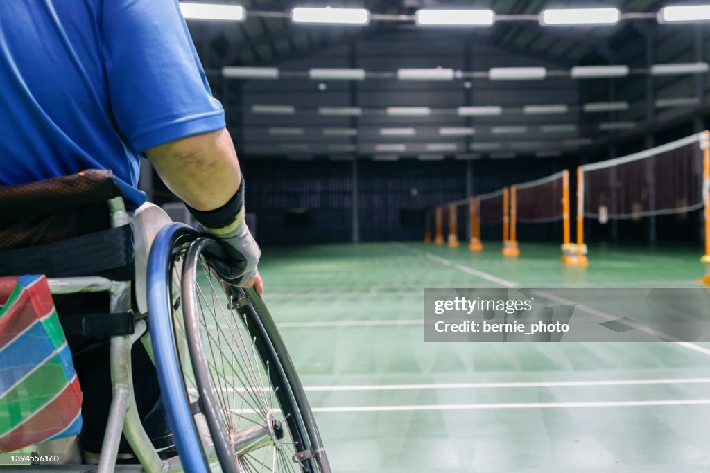 Handicapped badminton sport concept