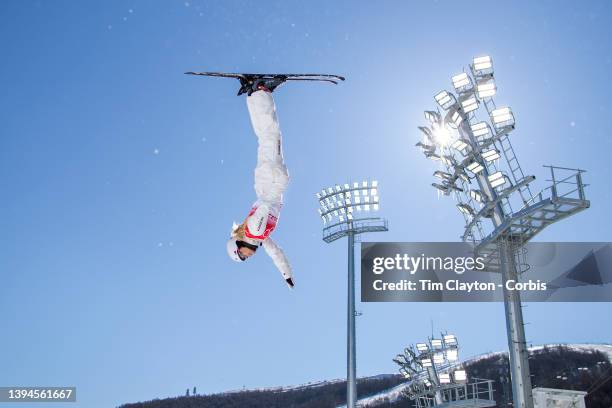 February 14: Danielle Scott of Australia in action during the Women's Aerials Qualification at Genting Snow Park during the Winter Olympic Games on...