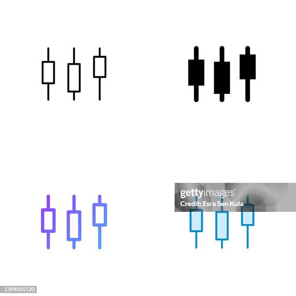 ilustraciones, imágenes clip art, dibujos animados e iconos de stock de diseño de iconos de gráfico de velas en estilo cuatro con trazo editable. línea, línea sólida, plana y línea de degradado de color. adecuado para el diseño de páginas web, aplicaciones móviles, ui, ux y gui. - volátil