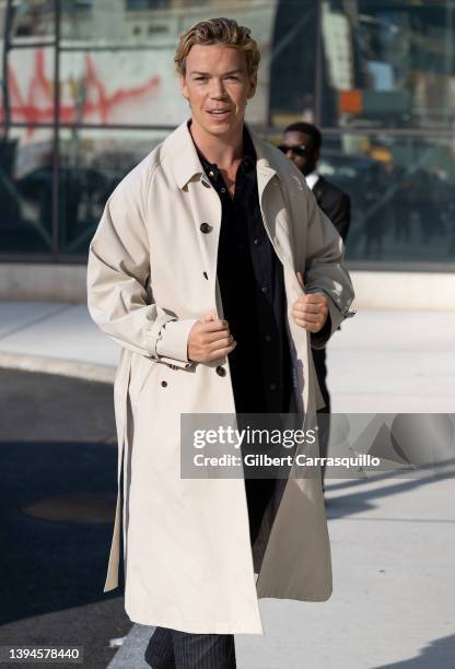 Actor Will Poulter is seen arriving to Thom Browne Fall 2022 runway show at Javits Center on April 29, 2022 in New York City.