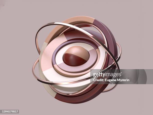 3d abstract composition of wooden pie chart - integrated abstract stock pictures, royalty-free photos & images