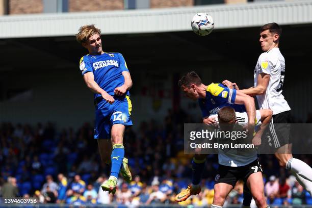 Jack Rudoni of AFC Wimbledon scores their second goal during the Sky Bet League One match between AFC Wimbledon and Accrington Stanley at Plough Lane...