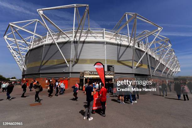 General view outside the stadium prior to the Premier League match between Southampton and Crystal Palace at St Mary's Stadium on April 30, 2022 in...