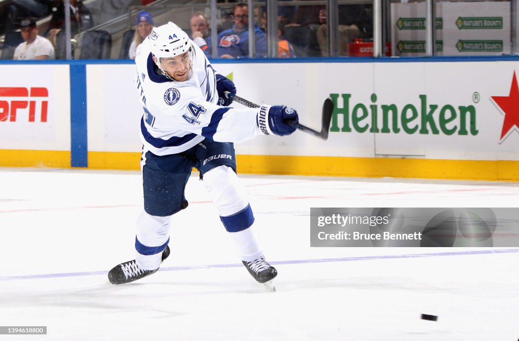 Jan Rutta Lightning Jan Rutta of the Tampa Bay Lightning skates against the New York ...