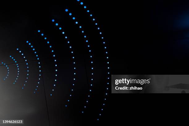 abstract wifi signal symbol - radio waves stock pictures, royalty-free photos & images
