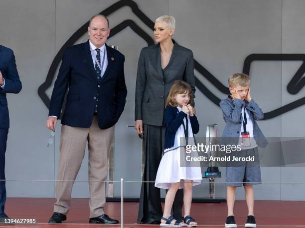 Prince Albert II of Monaco, Princess Charlene of Monaco, Princess Gabriella and Hereditary Prince Jacques attend the ABB FIA Formula E Championship -...